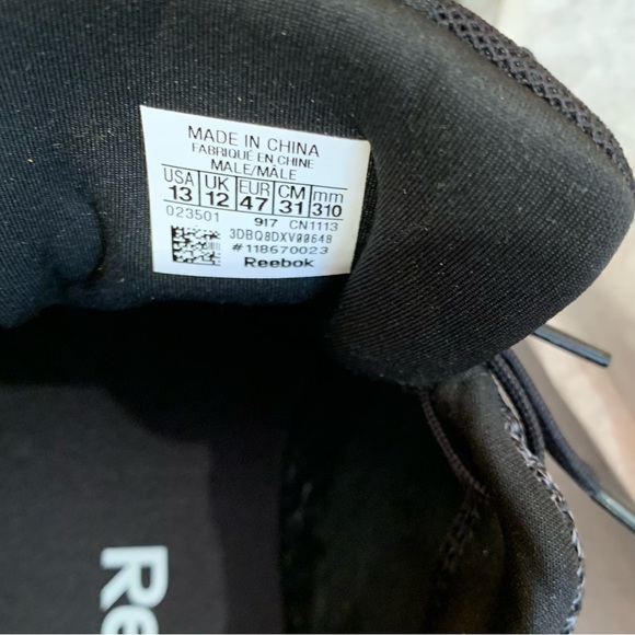 REEBOK. NWOT. Print Run ULTK. CN1113. Running Sneakers. Black/Pewter. Si… - Picture 7 of 8
